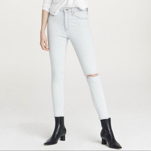 rag & bone Nina High-Rise Skinny Ankle Crop Stretch Jeans 26 - Picture 1 of 15